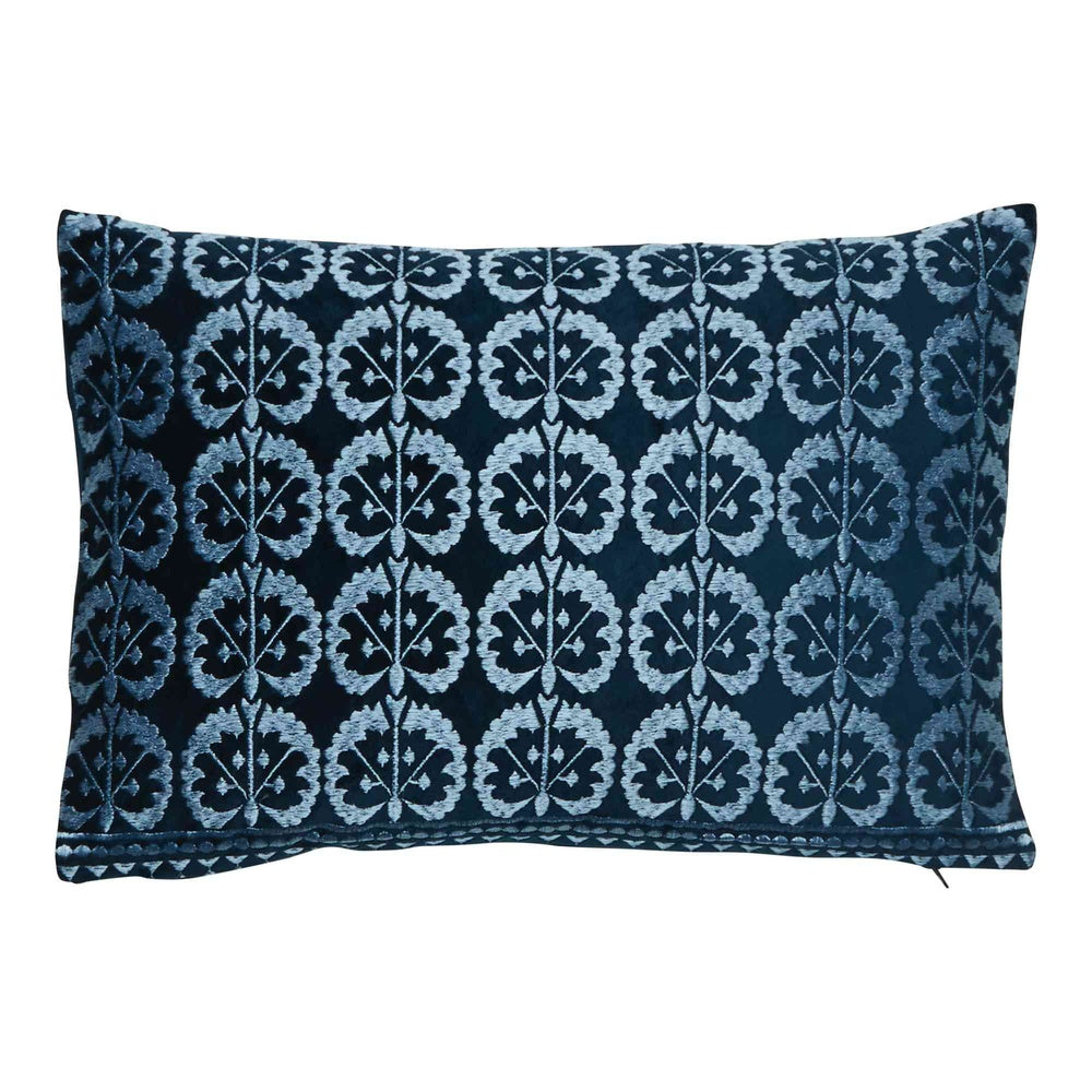 Eva Lattice Rectangle 55x35cm Embroidered Velvet Cushion Cover