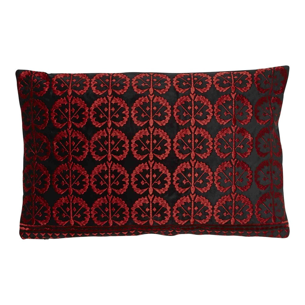 Eva Lattice Rectangle 55x35cm Embroidered Velvet Cushion Cover