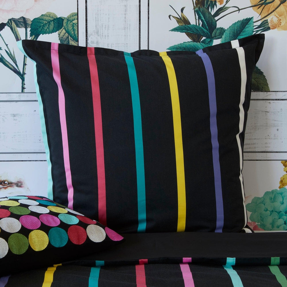 Pencil Stripes Black European Pillowcase