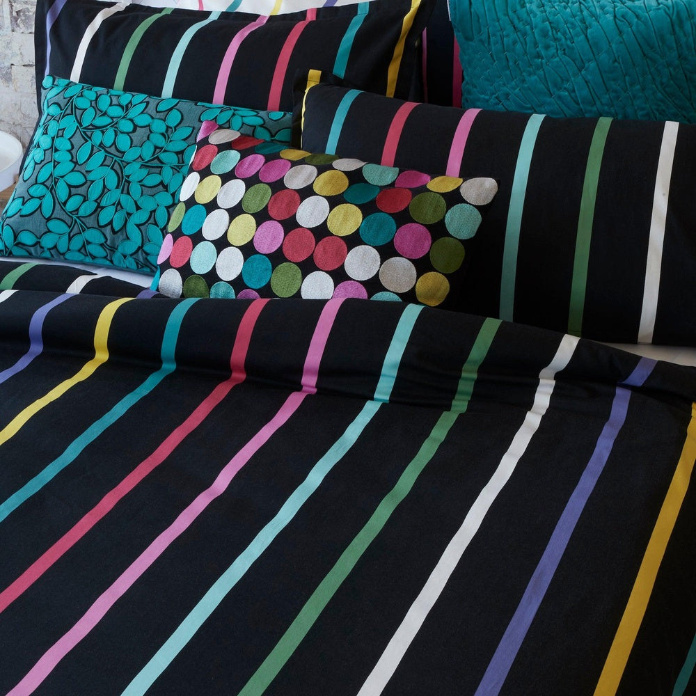 Pencil Stripes Black Quilt Cover Set