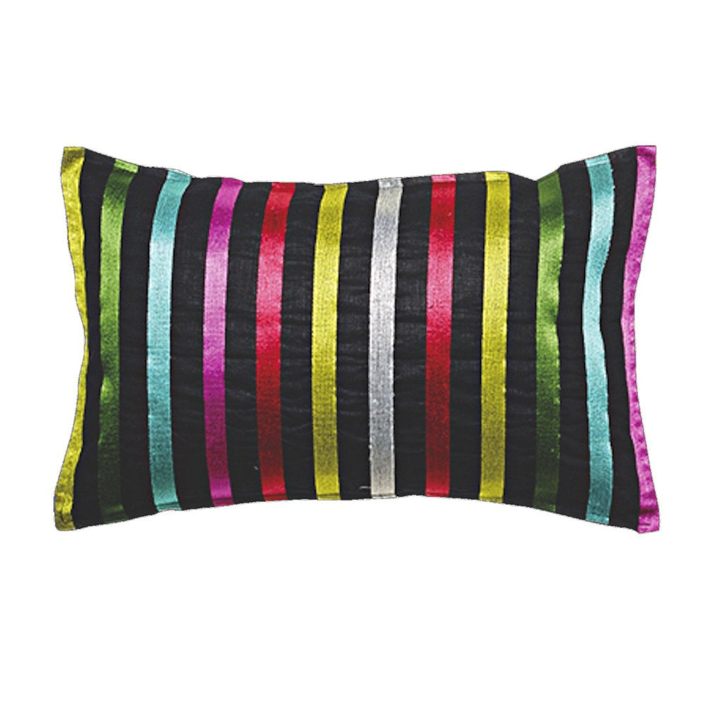 Pencil Stripes Rectangle 55x35cm Embroidered Cushion Cover