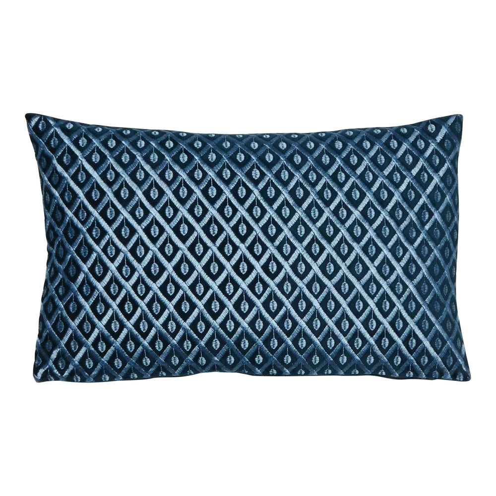 Suri Lattice Rectangle 55x35cm Embroidered Velvet Cushion Cover