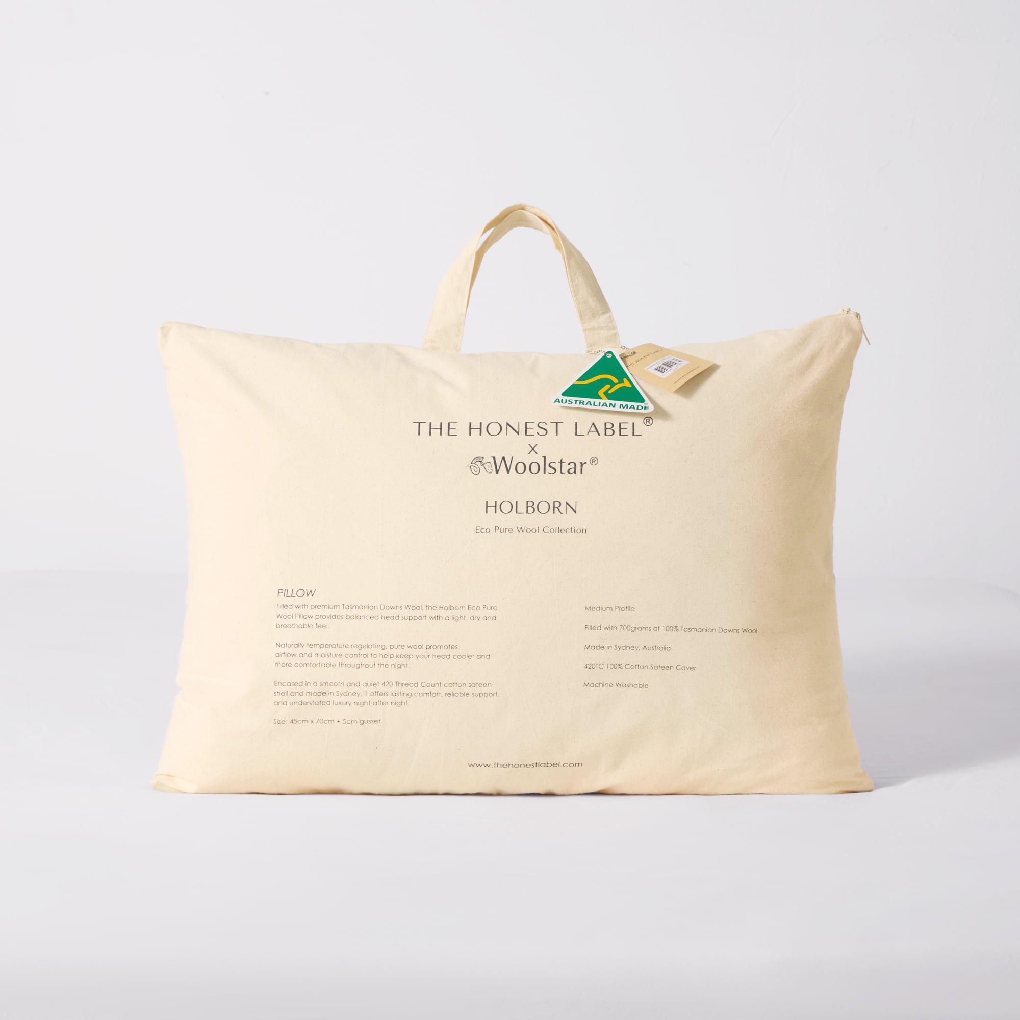 Holborn Eco Pure Wool Pillow (Medium Profile)