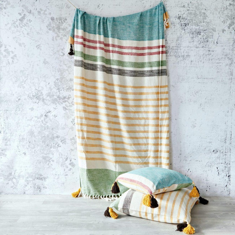 Brighton Hand Woven Striped Square 50x50cm Cushion Cover