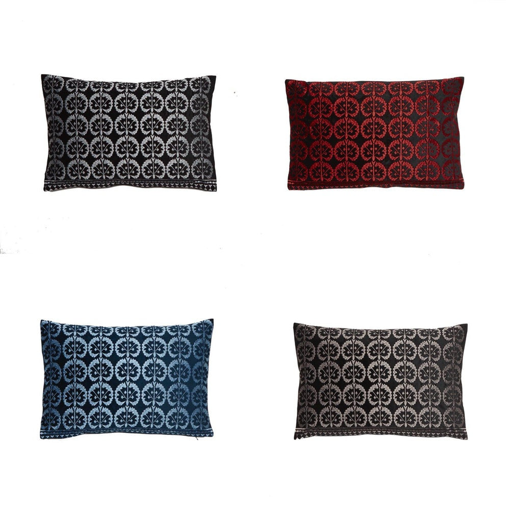 Eva Lattice Rectangle 55x35cm Embroidered Velvet Cushion Cover