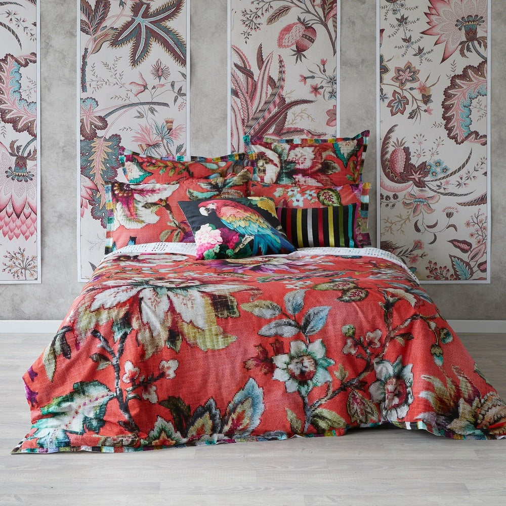 Jacobean Coral Quilt Cover Set