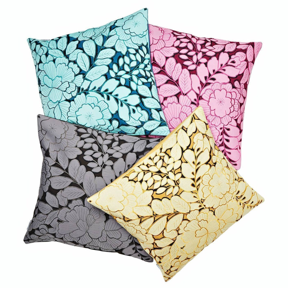 Joyce Floral Square 50x50cm Embroidered Cushion Cover