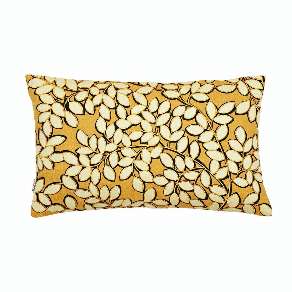 Joyce Leaf Rectangle 55x35 Embroidered Cushion Cover