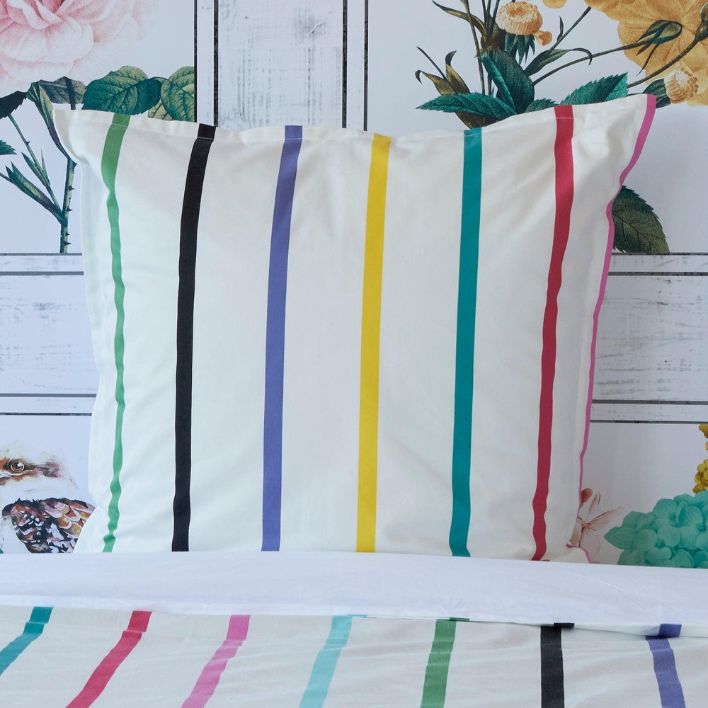 Pencil Stripes White European Pillowcase