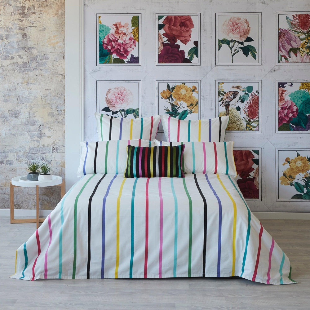 Pencil Stripes White Quilt Cover Set