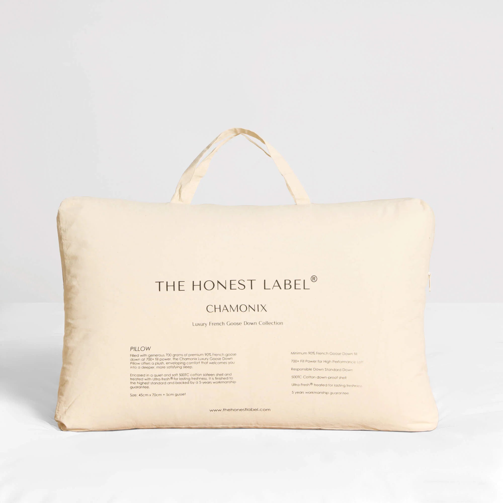 Chamonix Luxury French 90/10 Goose Down Pillow